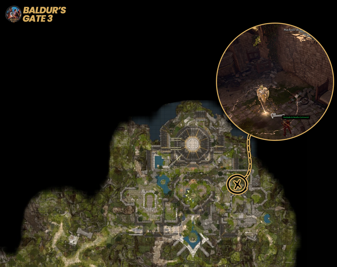 Como-conseguir-o-Machado-de-Batalha-Cerimonial-em-Baldurs-Gate-3 Desvende o Puzzle do Vitral no Mosteiro Rosamanhã em BG3!