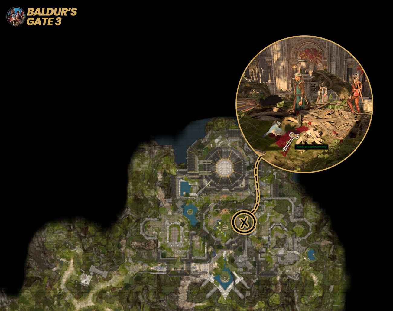 Como-conseguir-o-Martelo-de-Guerra-Cerimonial-EM-bg3 Desvende o Puzzle do Vitral no Mosteiro Rosamanhã em BG3!