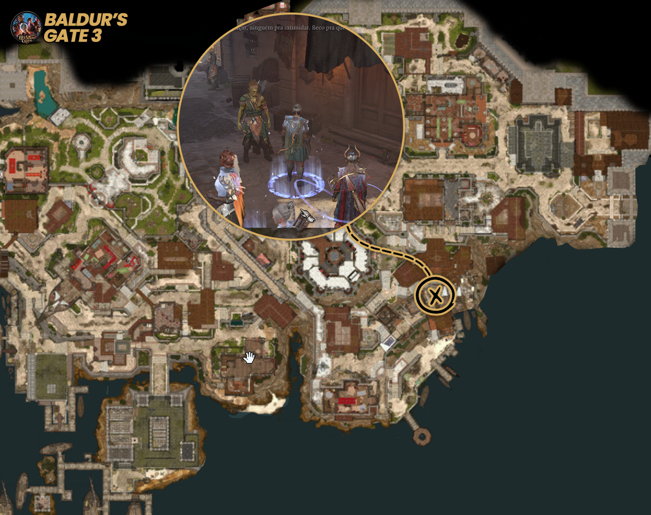 Acesso-Alternativo-a-Guilda-Falando-com-Tusgront- Tudo sobre Auxilie a Rainha do Submundo em Baldur’s Gate 3