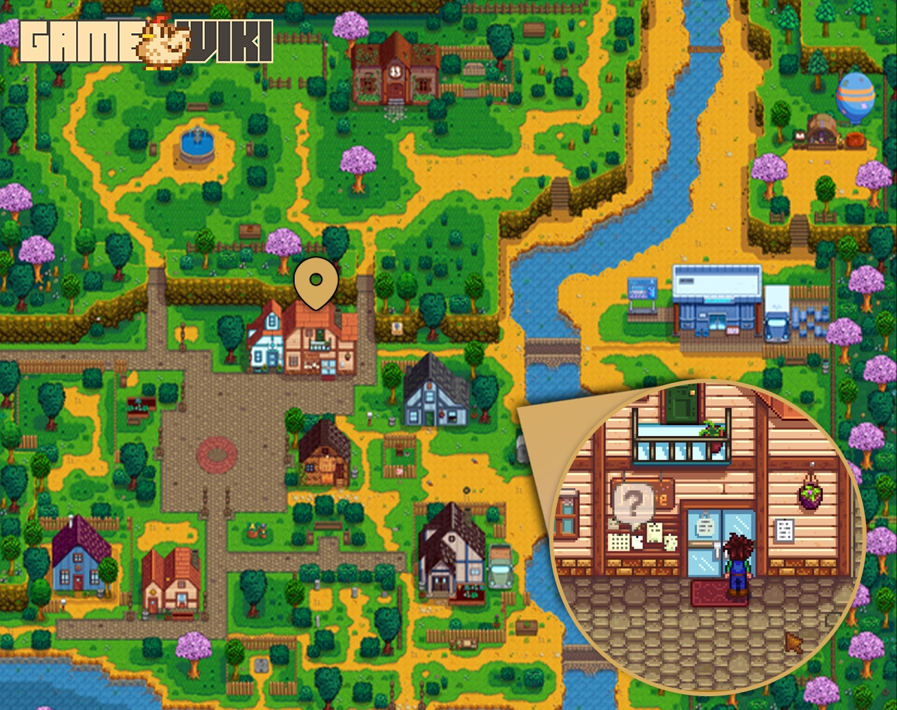 Abigail’s house in Stardew Valley, located above Pierre’s store