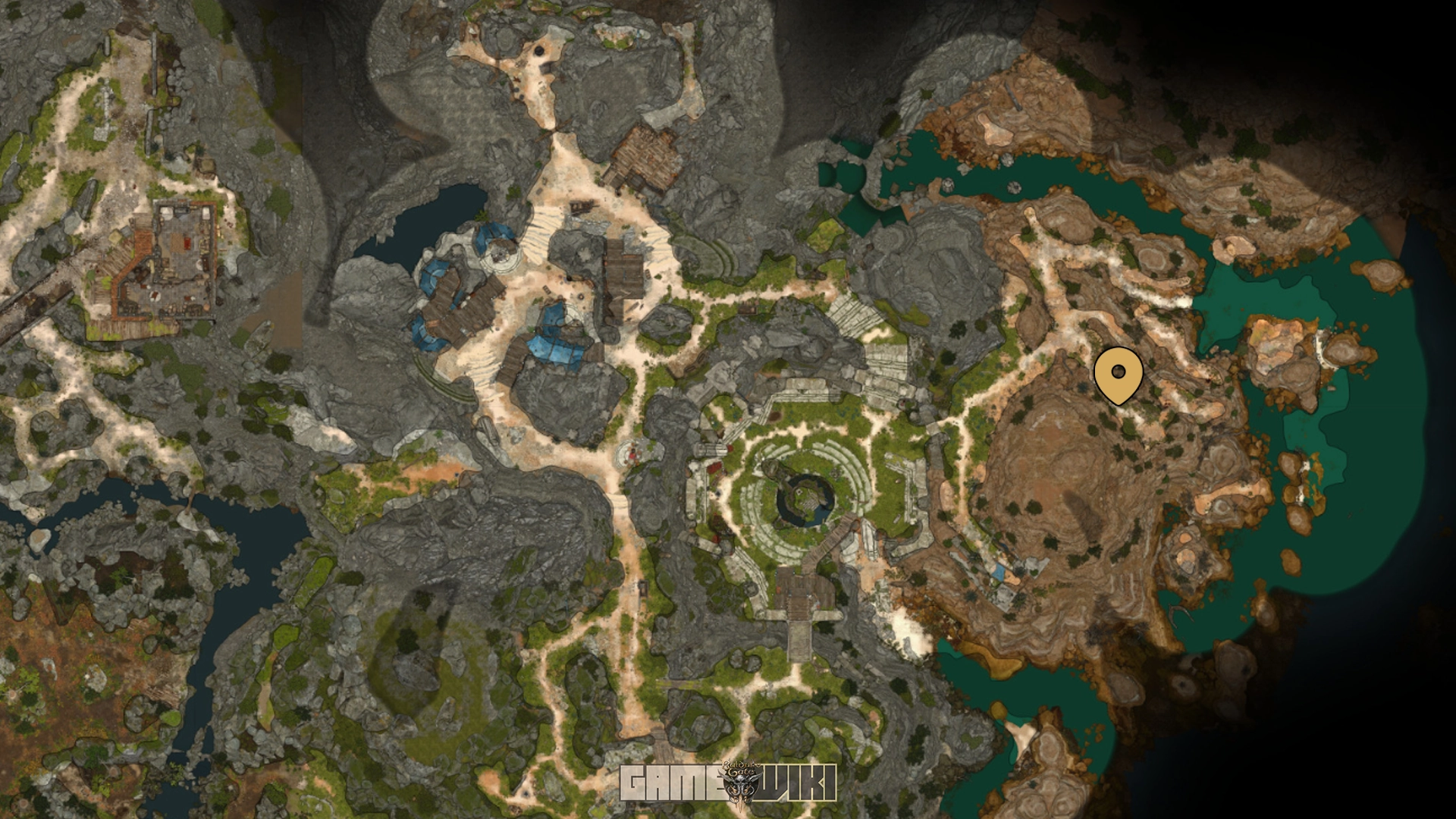 Encontre Alfira no início da campanha – localização exata no Bosque dos Druidas Mapa mostra o local onde Alfira pode ser encontrada nas proximidades do Santuário Esmeralda