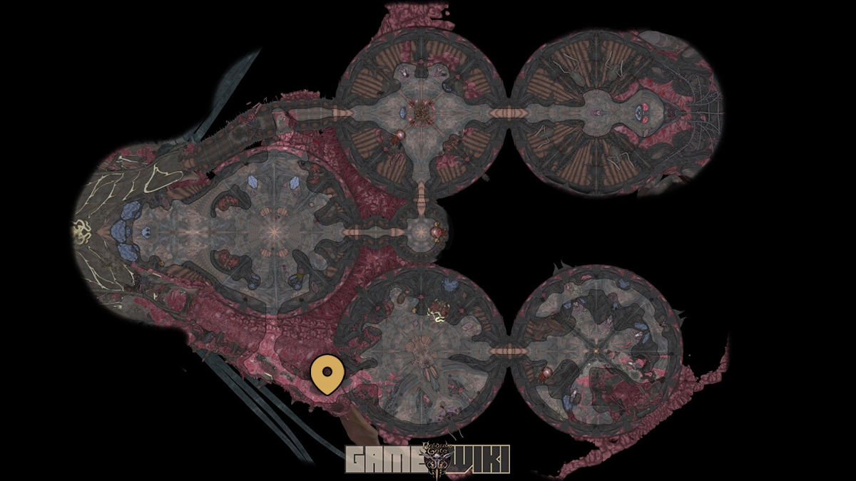 Lae’zel no mapa durante a missão Escape do Nautiloide