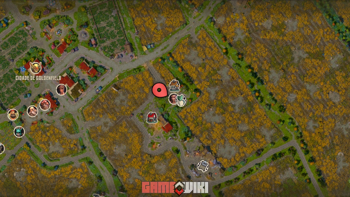 Local de Nia Sundance Mapa destaca Nia Sundance a sudeste de Goldenfield em Corepunk